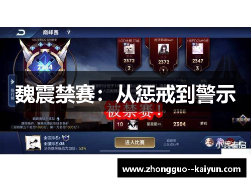 魏震禁赛：从惩戒到警示